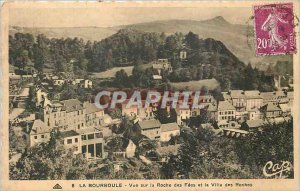 Old Postcard La Bourboule views of the Rock of fees and the Villa des Roches