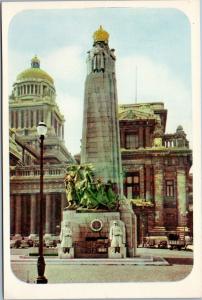 postcard Belgium Brussels - The Palace of Justices and the Monument to Infantry