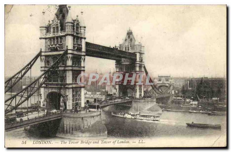 Old Postcard The London Tower Bridge