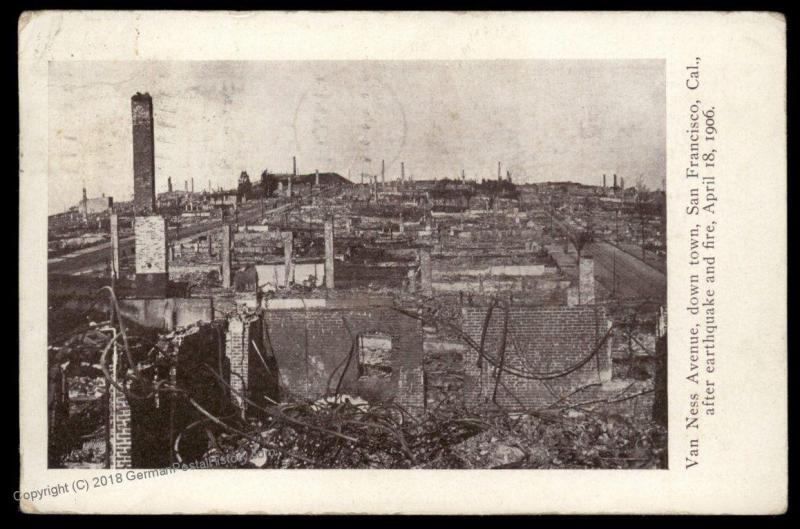 USA 1906 San Fransico Earthquake CA Van Ness 1c Franklin Germany Wuerttemb 90532