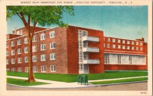Robert Shaw Dormitory Women Syracuse University New York Vintage Postcard UNP 