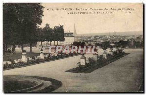 Postcard Old St Cloud From The Terrace Park L & # 39Ancien Chateau Tour Eiffe...