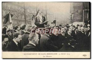 VINTAGE POSTCARD Burial of Paul Deroulede February 3rd 1914 speeches