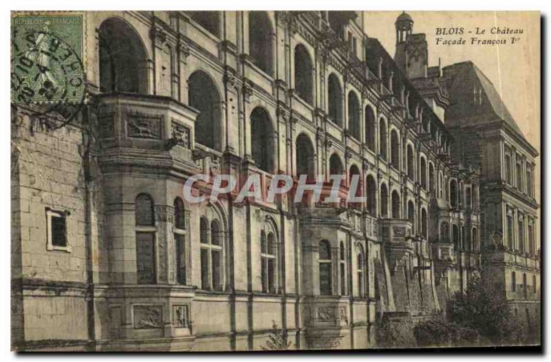 Old Postcard Chateau De Blois View of the Facade Francois 1er