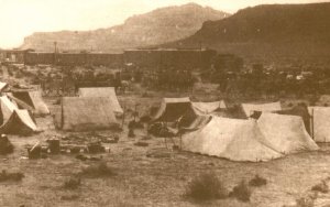 Vintage Postcard Master Photographers End of Track Tents Dormitory Cars Track NY