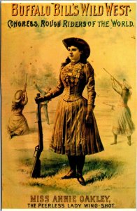 Old Posters Buffalo Bill's Wild West Show Annie Oakley Peerless Lady Win...