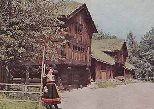 Setesdal Farm Farming House Uniform Fashion Oslo Norway Norwegian Photo Postcard