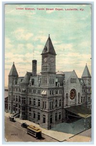 1911 Union Station Tenth Street Depot Louisville Kentucky KY Antique Postcard 