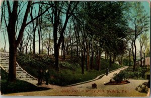 Rustic Steps in Wilcox Park, Westerly RI c1912 Vintage Postcard A76