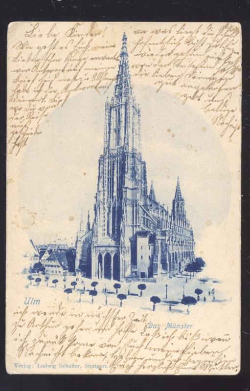 ULM GERMANY DAS MUNSTER 1904 KIRCHE ANTIQUE VINTAGE POSTCARD