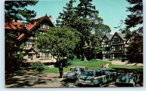 VICTORIA, B.C. Canada ~ Roadside OLDE ENGLISH VILLAGE c1950s Cars  Postcard