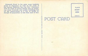 Cheyenne Wyoming 1940s Postcard Sixteenth Street Lincoln Highway Plain Hotel