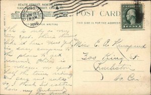 Chicago Illinois IL State Street Trolley c1900s-20s Postcard