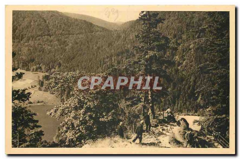 Old Postcard Lake Retournemer Vosges saw the Devil's Rock