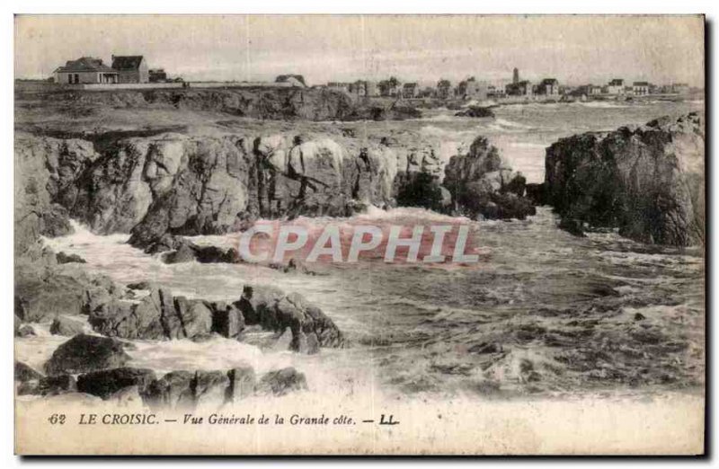 Old Postcard The Croisic Vue Generale of the Grande Cote