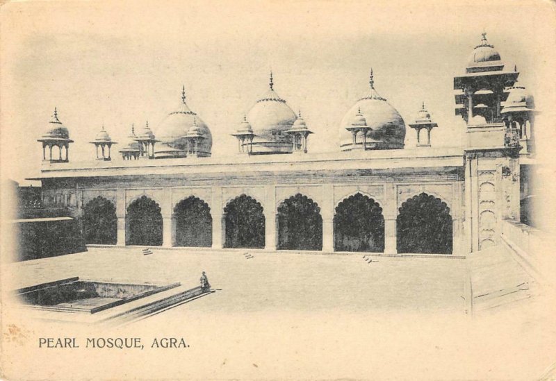 Pearl Mosque, Agra, India ca 1900s Antique Vintage Postcard