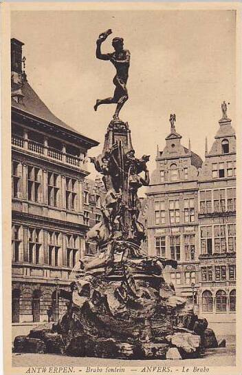 Belgium Anvers Fontaine de Brabo 1937