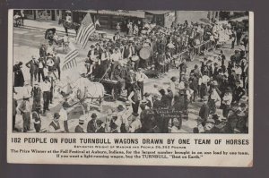 Auburn INDIANA 1907 ADVERTISING 182 People Riding TURNBULL WAGONS Wagon Co.