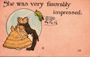 Humour Romantic Couple She Was Very Favorably Impressed 1909