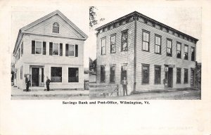 Wilmington Vermont Savings Bank & Post Office,Undivided Back Vintage PC U7591