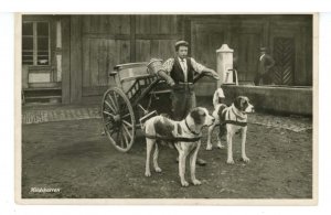 Switzerland - The Milk Carrier Team  RPPC