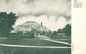 Vintage Postcard Lincoln Park Conservatory Historical Building Chicago Illinois