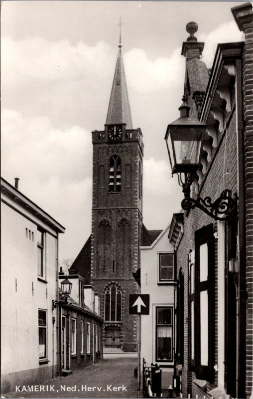 Netherlands Kamerik Nederlands Hervormde Kerk Vintage RPPC C014
