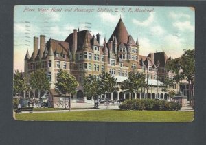 1910 Post Card Canada Place Viger Hotel & Passenger Station CPR