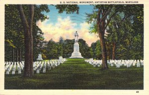 Civil War, US National Monument, ,Antietam, Battlefield, MSG., Md,Old Postcard