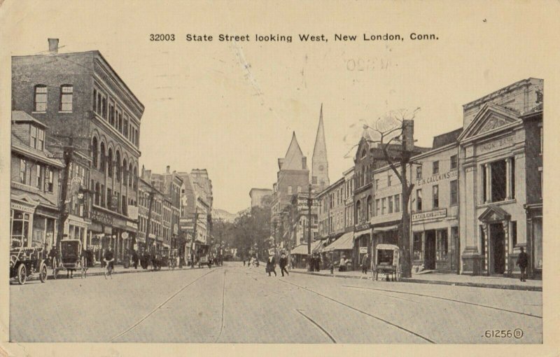 NEW LONDON, Connecticut, PU-1910; State Street looking West