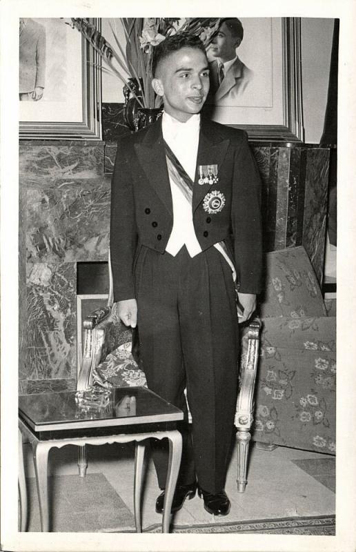 jordan, King Hussein bin Talal, Medals (1950s) RPPC