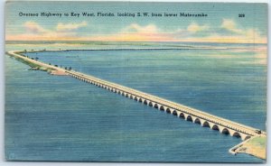 M-77327 Looking Southwest from lower Matecumbe Overseas Highway to Key West F...