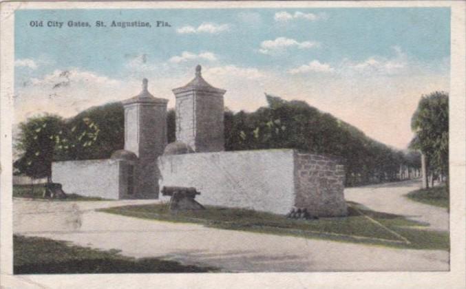 Florida St Augustine The Old City Gates 1917