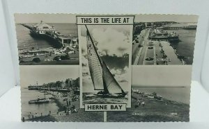 Vintage Multiview Real Photo Postcard This is The Life Herne Bay Kent Used Rppc