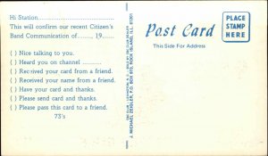 East Moline IL Ham Radio Card Wizard Glick Moses Commandments Postcard