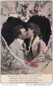 Romantic Couple Kissing 1908