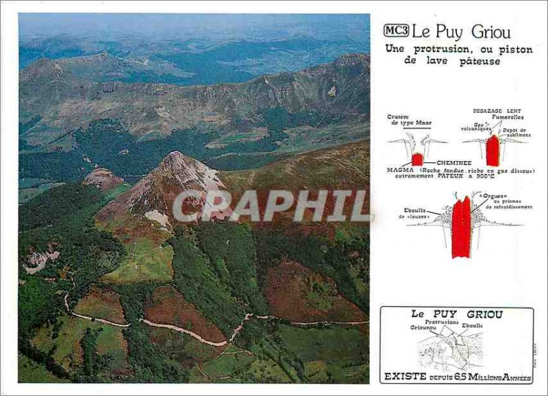 Modern Postcard Le Puy Griou (1690 m) and Griounou (1544 m) two protrusions