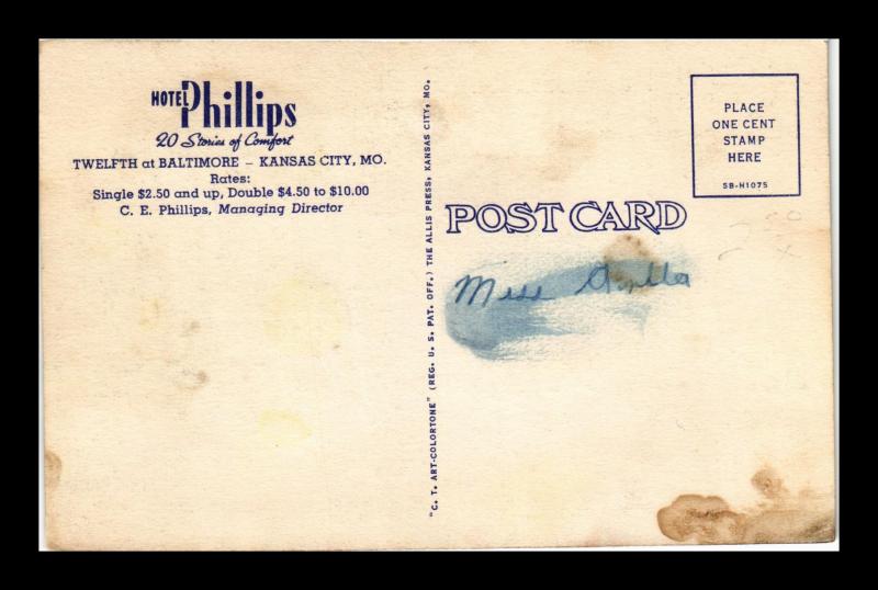 PHILLIPS HOTEL KANSAS CITY MISSOURI