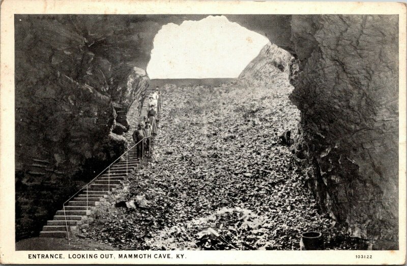 ENTRANCE TO MAMMOTH CAVE, KY - vintage - postcard - 1927