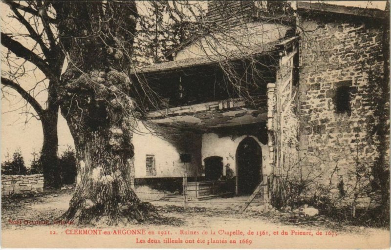 CPA CLERMONT-en-ARGONNE en 1921 Ruines de la Chapelle (152691)