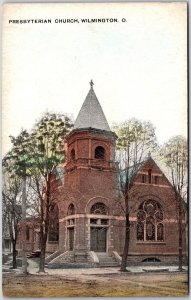 Presbyterian Church Wilmington Ohio OH Parish Church Entrance View Postcard