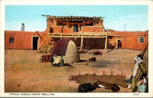 Postcard Typical Pueblo Indian Dwelling in New Mexico