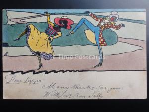 RARE Dandie Black Minstrels Postcard c1903 Artist Stanley Hill?