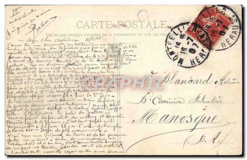 Old Postcard Courthouse Montpellier