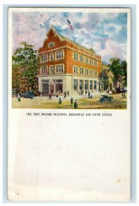 c1900s The Troy Record Building, Broadway and Fifth Avenue Unposted PMC Postcard 