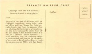 HEINOLDS First & Last Chance Jack London Bar Oakland, CA Saloon Vintage Postcard