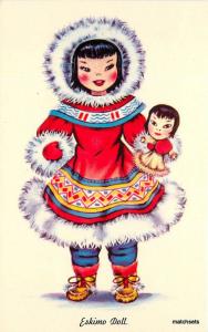 ALASKA Beautiful Eskimo Doll Tichnor postcard 538