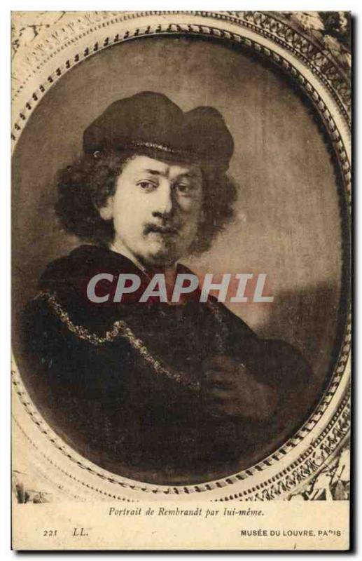 VINTAGE POSTCARD Portrait of Rembrandt by him same Museum of