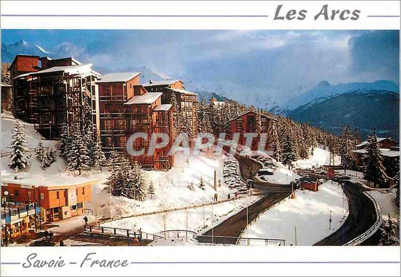 Modern Postcard Les Arcs Savoie France Partial view of the Station