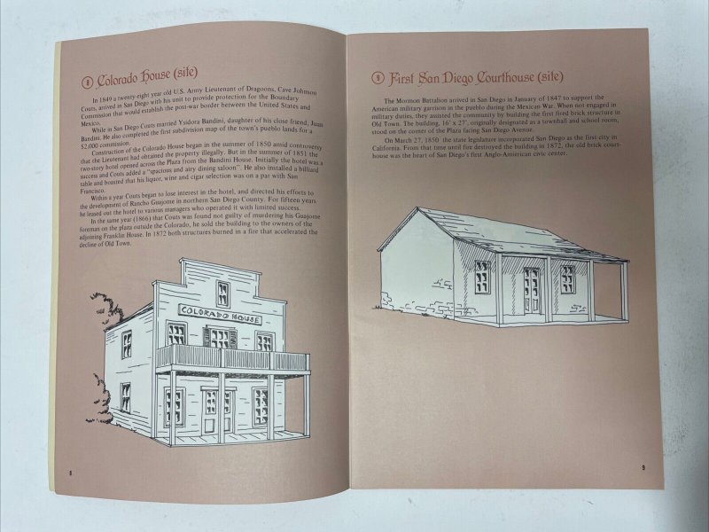 Old Town San Diego California State Historic Park Pamphlet (1988)